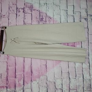 MER | SEA CREAM KNIT LOUNGE PULL ON COTTON DRAWSTRING WAIST WIDE LEG PANTS SMALL